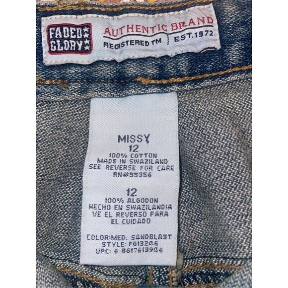 Faded Glory Vintage 90’s Denim Button Down Skirt “Missy” Size 12 - Picture 5 of 7